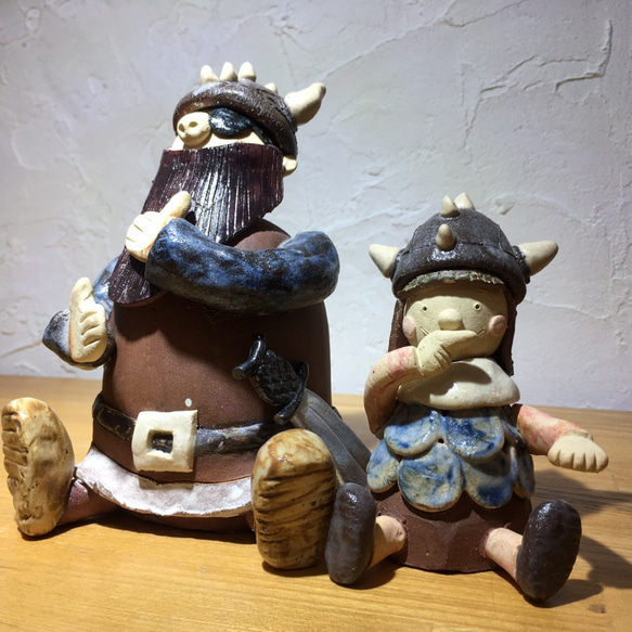 【新作】ビッケ　小さなバイキング　五月人形（端午の節句）　こどもの日　兜　陶器 2枚目の画像