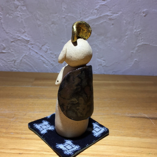 藤原陶臣 備前焼 観音菩薩立像 童 仏像 置物 細工物 工芸品 観音さま 陶像 藤原陶臣 備前焼 観音菩薩立像 童 仏像 置物 細工物 工芸品 観音