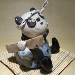 【秋の新作】飯場のパンダ　陶器　パンダ　材木　大工さん　 2枚目の画像