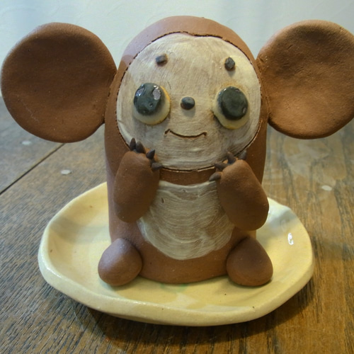 チェブリーシカ 加湿器 卓上 eco エコ 電気不要 陶器 かわいい 加湿