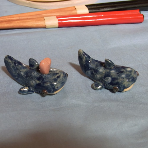 ジンベイザメの箸置き　陶器　サメ　鮫　ジョーズ　お箸　　　 6枚目の画像