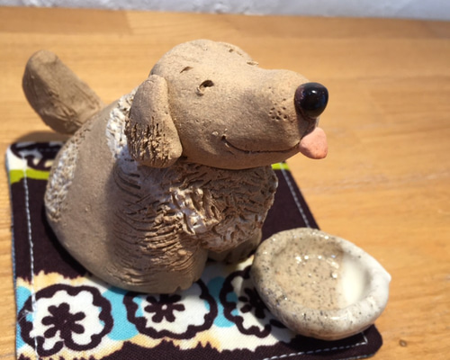 Amazon.co.jp: 陶器製 犬の置物 ゴールデンレトリバー ver.2