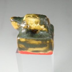陶の印章　（仏像の座像印です。緑がかった青銅色の色合いと亀の鈕が特徴となります） 9枚目の画像