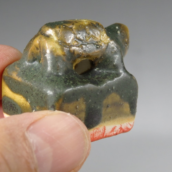 陶の印章　（仏像の座像印です。緑がかった青銅色の色合いと亀の鈕が特徴となります） 7枚目の画像