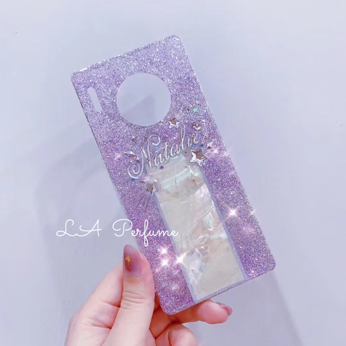 名入れ♡キラキラ流れ星 天然シェル✨ラメ⭐︎オリジナルケース