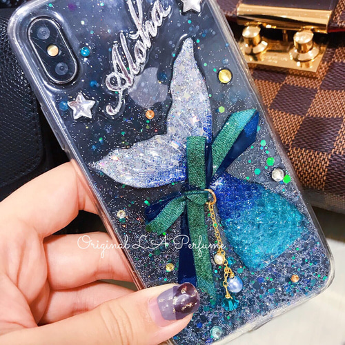 イニシャル♡マーメイド✨キラキラ カラフル 人魚 名入れ iPhoneケース イニシャル♡マーメイド✨キラキラ カラフル 人魚 名入れ iPhone