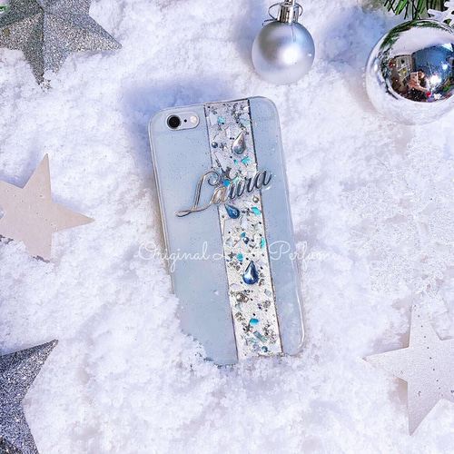 名入れ♡クリスマス⭐︎キラキラ✨デコレーション スマホケース