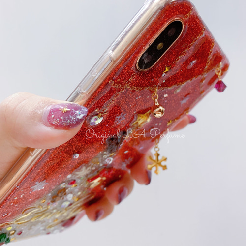 名入れ♡クリスマス⭐︎キラキラ✨デコレーション スマホケース