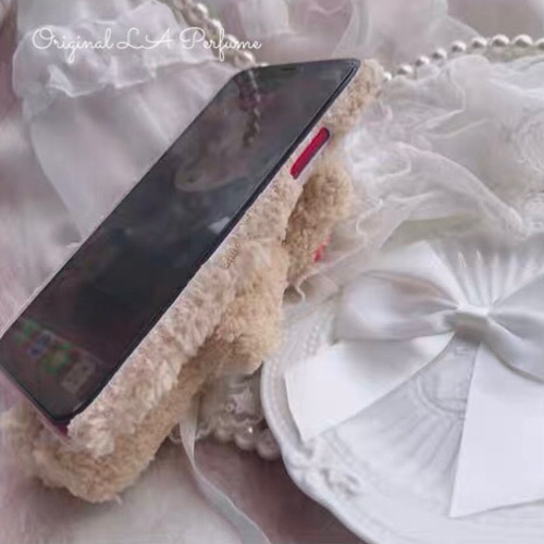 ふわふわ♡くまのぬいぐるみスマホケース✨ハンドメイド オーダー