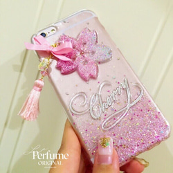 名入れ♡キラキラシェルフラワー✨淡いカラー✨フレーク入り♡iPhoneケース✨ 名入れ♡キラキラシェルフラワー✨淡いカラー✨フレーク入り