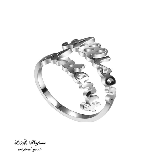 名入れ 二箇所文字入れ オリジナルシンプル カスタムリング