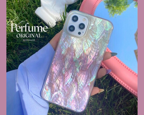 キラキラ天然シェル✨ピーチソーダ系カラー ナチュラルカラフル