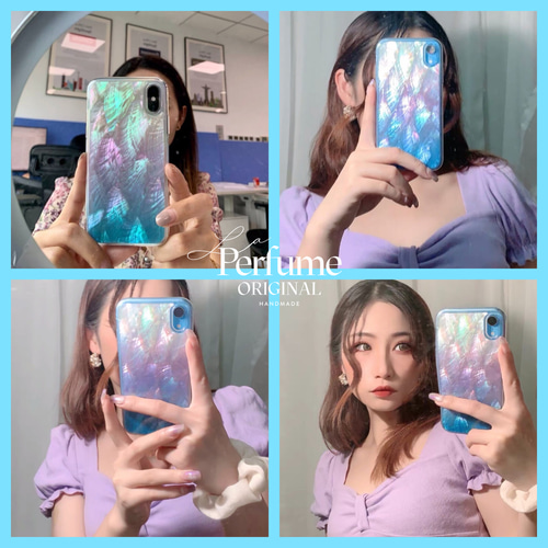 キラキラ天然シェル♡グレープグリーン✨オリジナルスマホケース iPhoneケース キラキラ天然シェル♡グレープグリーン✨オリジナルスマホケース iPhoneケース