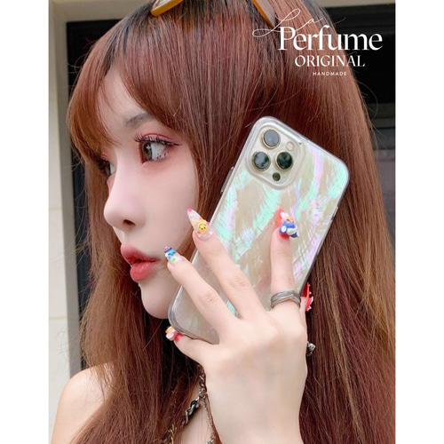 キラキラ天然シェル✨ホワイト系 オリジナル スマホケース【受注生産