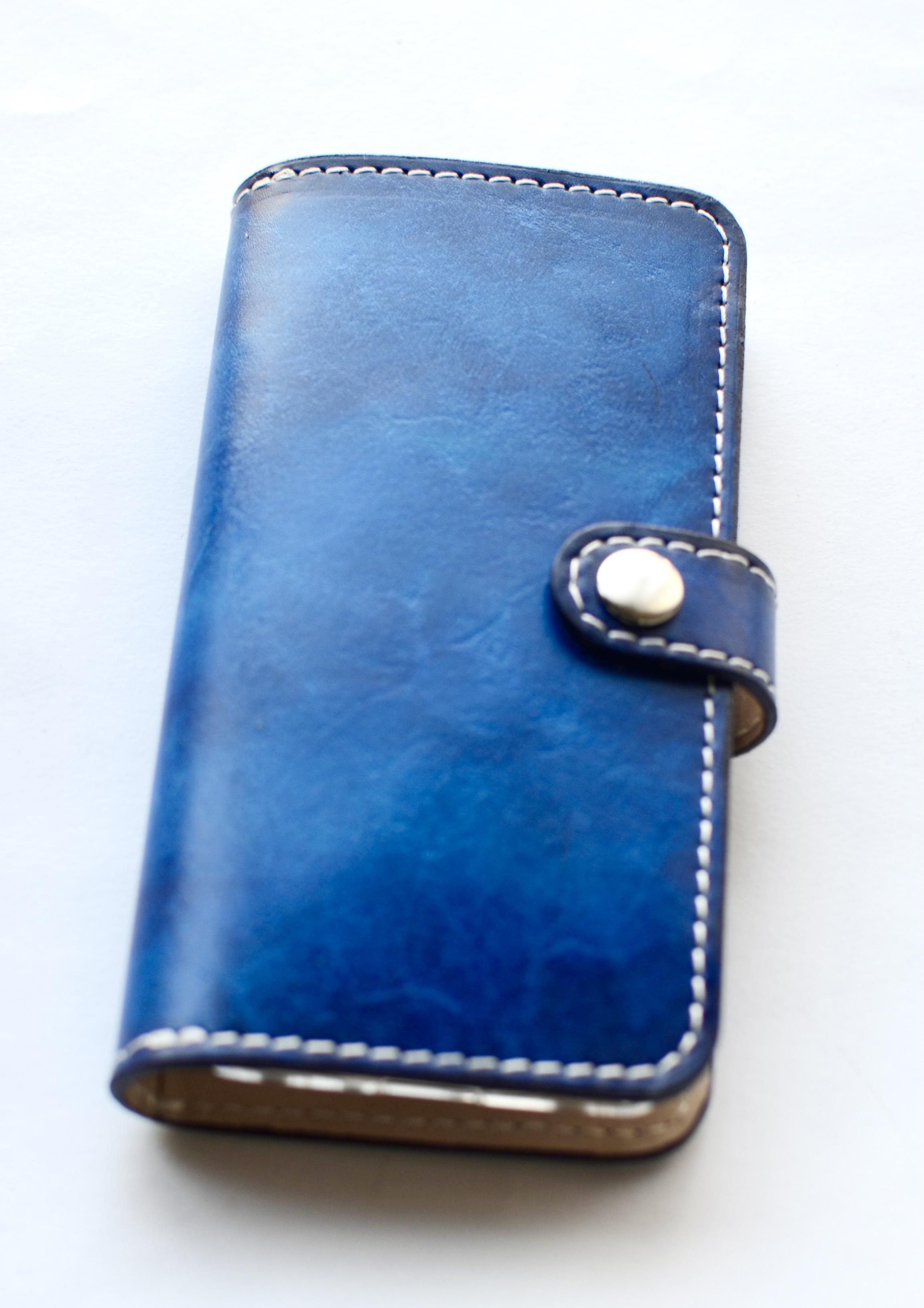 【オーダー制作】20色の手染めレザー手帳型スマホケース（全機種対応）文字なしタイプ