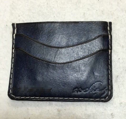 【受注制作】手染めオリジナルカードポケット付き名刺入れ（カリグラフィ英字）