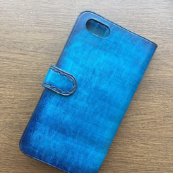 【オーダー制作】さまざまな色合いぼかし手染めレザーiPhoneケース 4枚目の画像