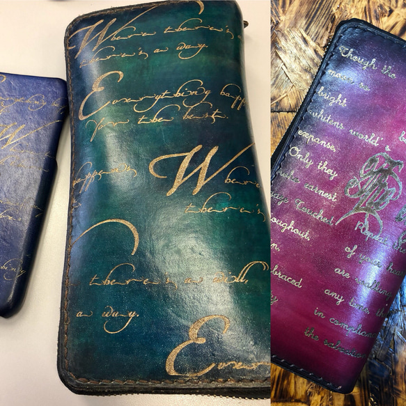 【オプション品】手帳型スマホ/iPhoneケース文字色ゴールド、シルバー対応 1枚目の画像