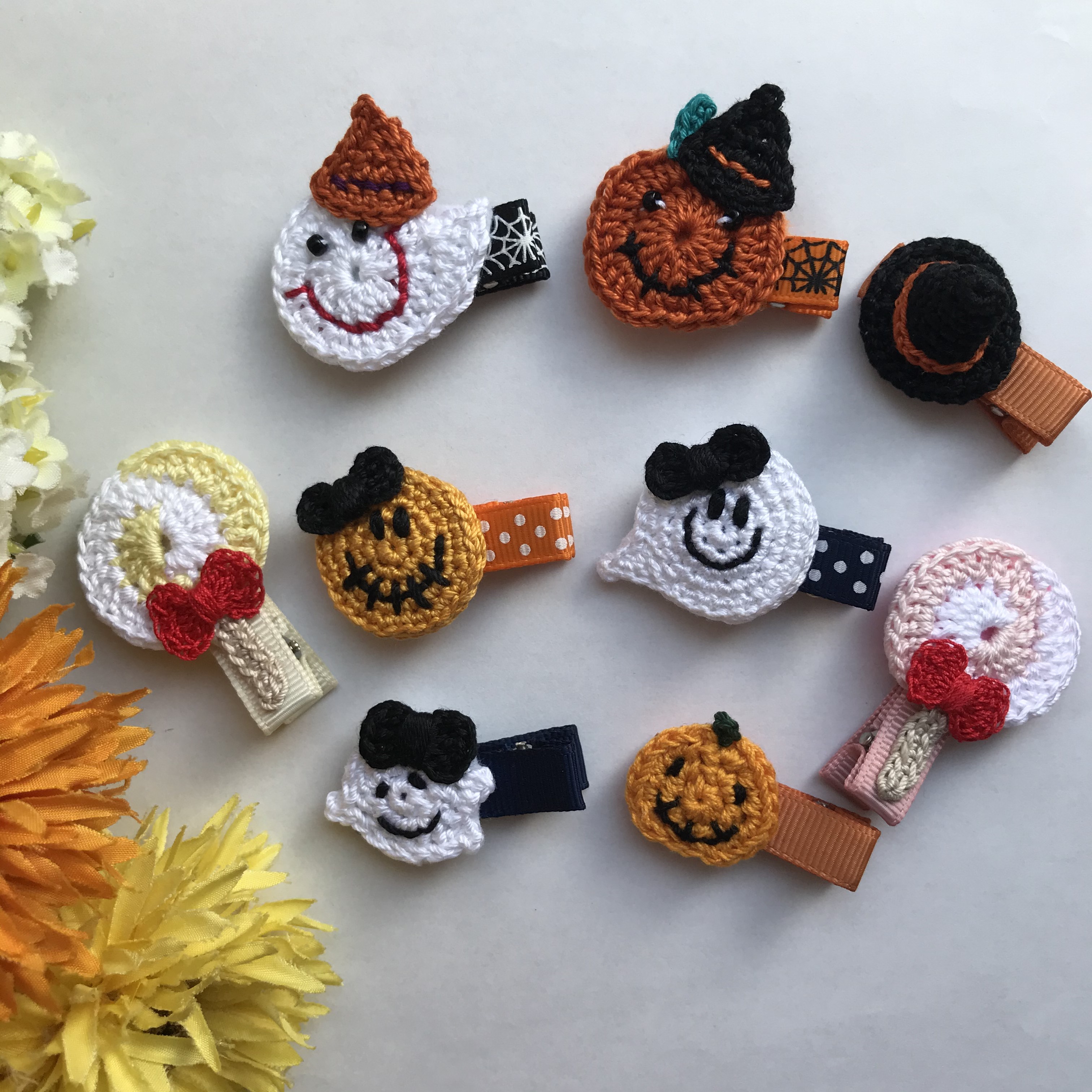 おばけ　ハロウィン　ベビーキッズヘアクリップ　ヘアゴム　ヘアピン ハンドメイド