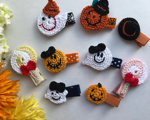 ベビーヘアクリップ ヘアゴム  ハロウィン ハンドメイド 4f4584c5147102fa330894ff0ad32d
