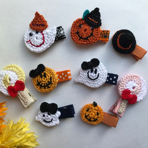 送料込2つセット♬選べるハロウィンのベビーヘアクリップ 雑貨・その他