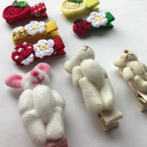 送料込み2つセット♫大胆ぬいぐるみのベビーヘアクリップ 雑貨・その他