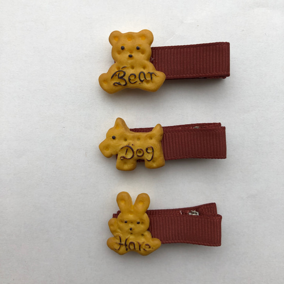 期間限定送料込み3つセット♩動物クッキーのベビーヘアクリップ 6枚目の画像