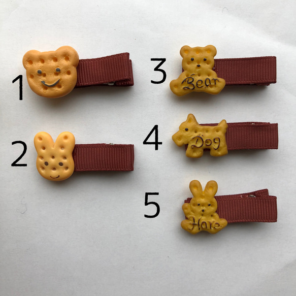 期間限定♩送料込み３つセット♩選べる動物クッキーのベビーヘアクリップ 7枚目の画像
