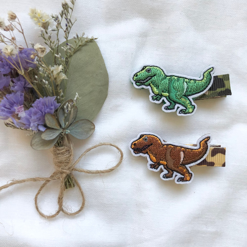 恐竜☆ベビーヘアクリップヘアゴム