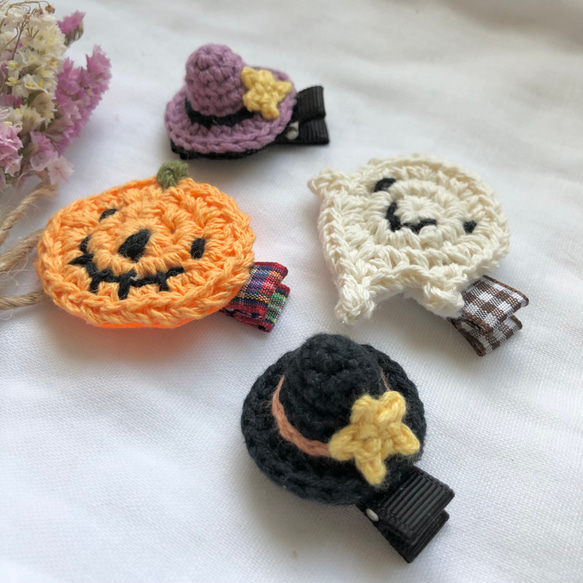 送料込み２つセット♩とんがり帽子のハロウィンベビーヘアクリップ 3枚目の画像