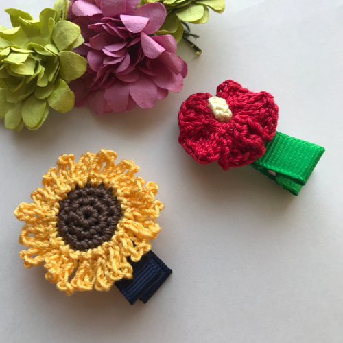 ヘアゴム ベビーヘアクリップ ふわふわひまわり1〜2 楽天市場