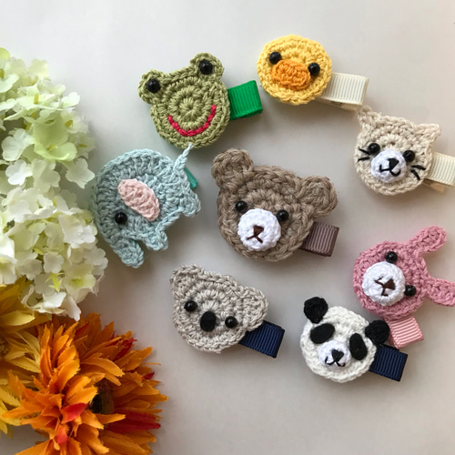 動物 ベビー ヘアクリップ 送料込み♡選べる動物さんのベビーヘアクリップ 雑貨・その他 PUKUPUKU
