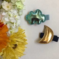 オーダーメイド♡ナチュラルカラー ニコちゃん♡ベビーヘアクリップ ヘアゴム スターにこちゃん☆ベビーヘアクリップ ヘアゴム ハンドメイド商品