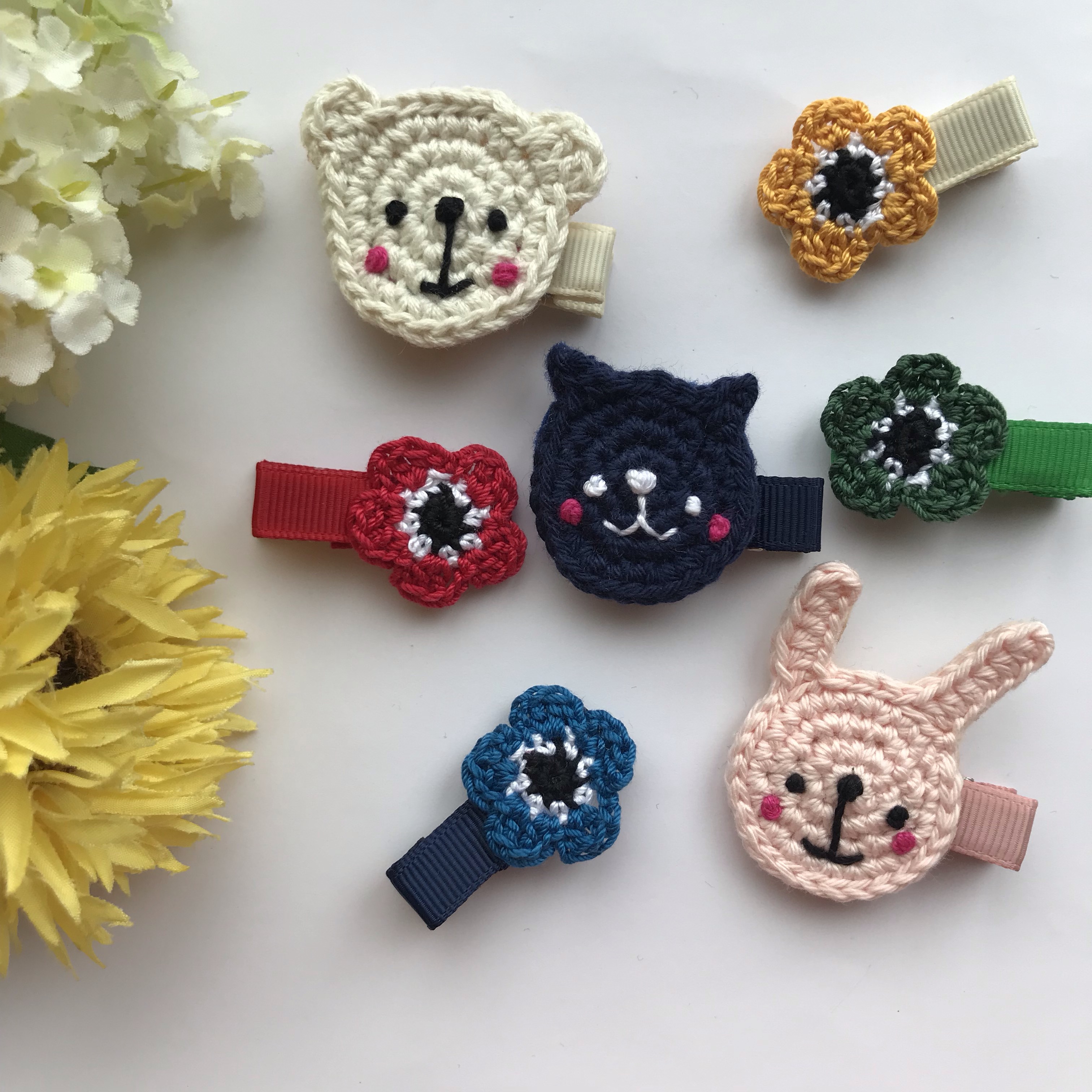 ♡アネモネ ベビーキッズヘアクリップ ヘアゴム ヘアピン