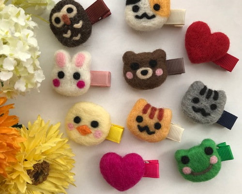 送料込み2つセット♡ほのぼの羊毛フェルトの動物のベビーヘア