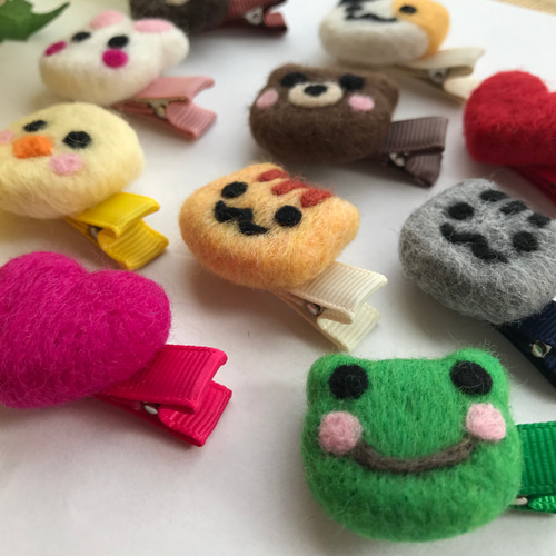 65%OFF【送料無料】 送料込み2つセット♡ほのぼの羊毛フェルトの動物のベビーヘア ファッション雑貨