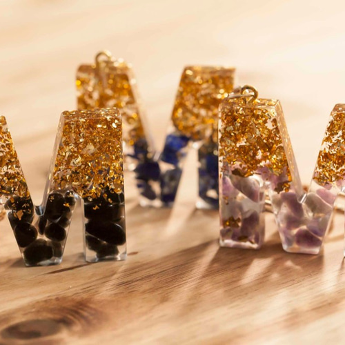 ☆UVレジン☆イニシャルキーホルダー【M】 / アルファベット