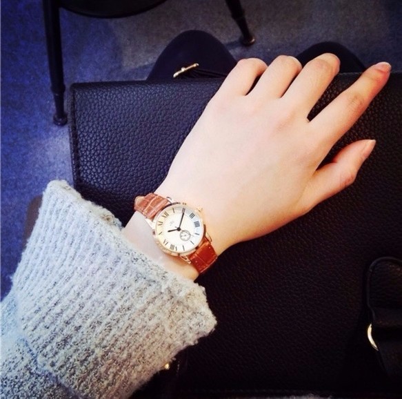 森ガール系 スモールフェイス 腕時計 4カラーベルト レディース 腕時計