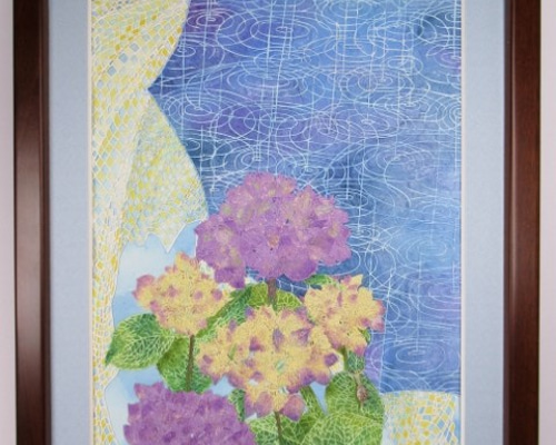 夕刻の紫陽花】アクリル画 F3 風景画 絵画 - メルカリ