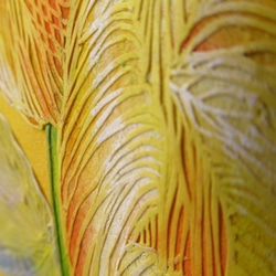 「王様のチューリップ」　春　切り絵　紙　黄色　蝶　金色 3枚目の画像
