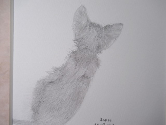 コカイちゃん　子猫　黒猫　鉛筆画　ピンク 2枚目の画像