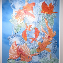 「空へ」夏　金魚　朝顔　空 3枚目の画像