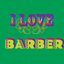 I LOVE BARBER ロゴデザイン 1枚目の画像