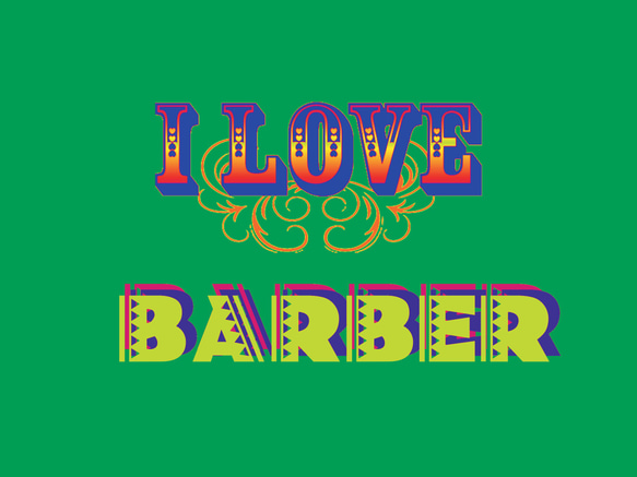 I LOVE BARBER ロゴデザイン 1枚目の画像