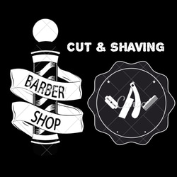 サインポール レザー ミニポスター barbershop 1枚目の画像
