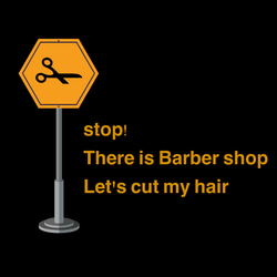 barber STOPサイン ショップ名入れ無料 バーバーショップ 1枚目の画像