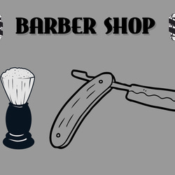 barber シェービングロゴDESIGN ショップ名入れ無料 1枚目の画像