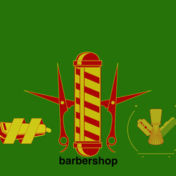 barber サインポール ツールロゴ Shop名入れ無料 1枚目の画像