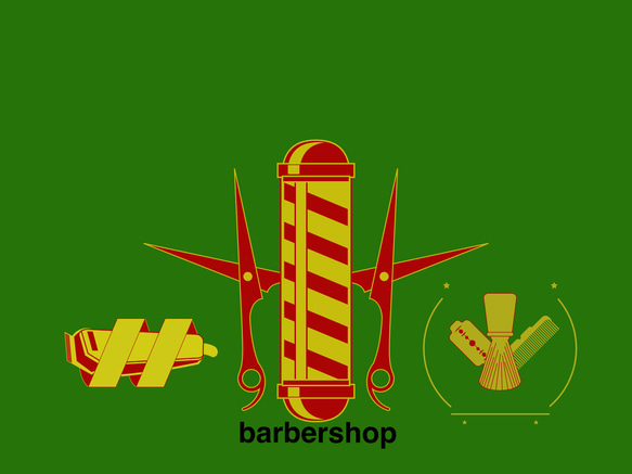 barber サインポール ツールロゴ Shop名入れ無料 1枚目の画像