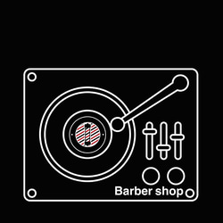 サインポールとターンテーブルbarber shop名入れ無料 1枚目の画像